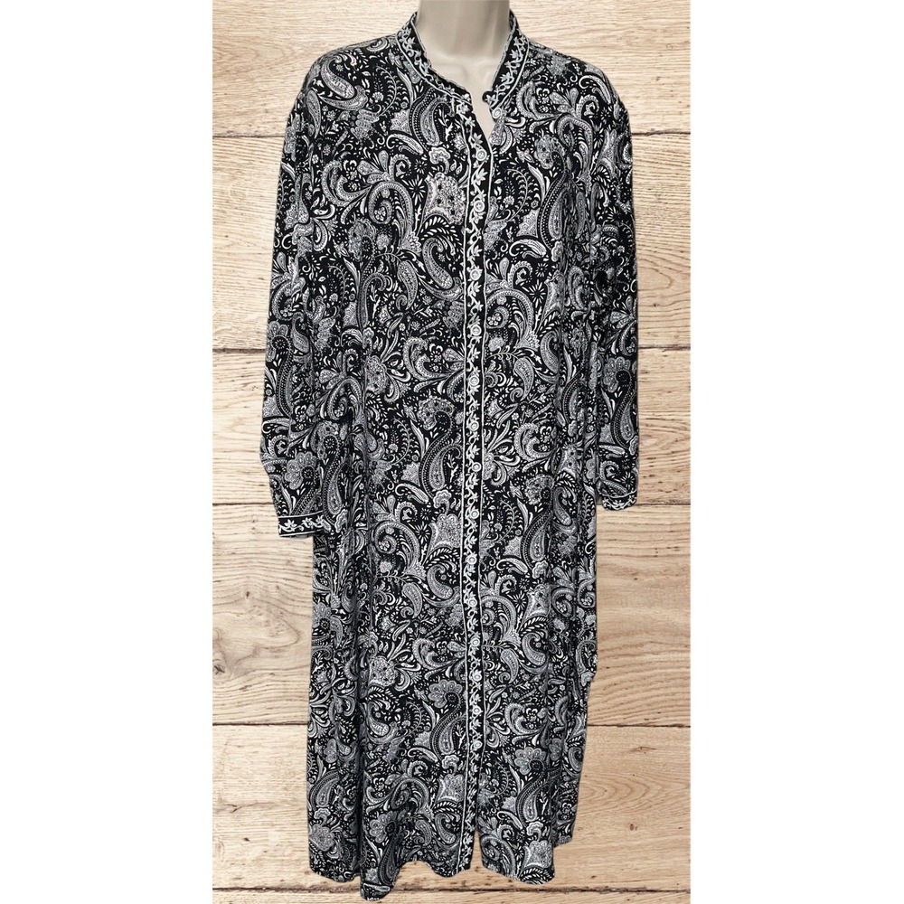 Paisley Kaftan XXL Rayon Sequins‎ Ethnic Tribal House Dress Boho Festival A Line